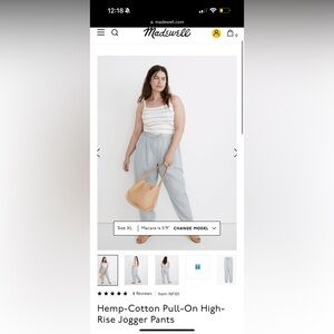 Madewell hemp-cotton pull on joggers